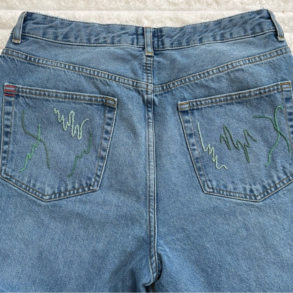 BDG Urban Outfitters Mom Jeans High Rise Light Wash Distressed Size 30 Cotton - Picture 6 of 8